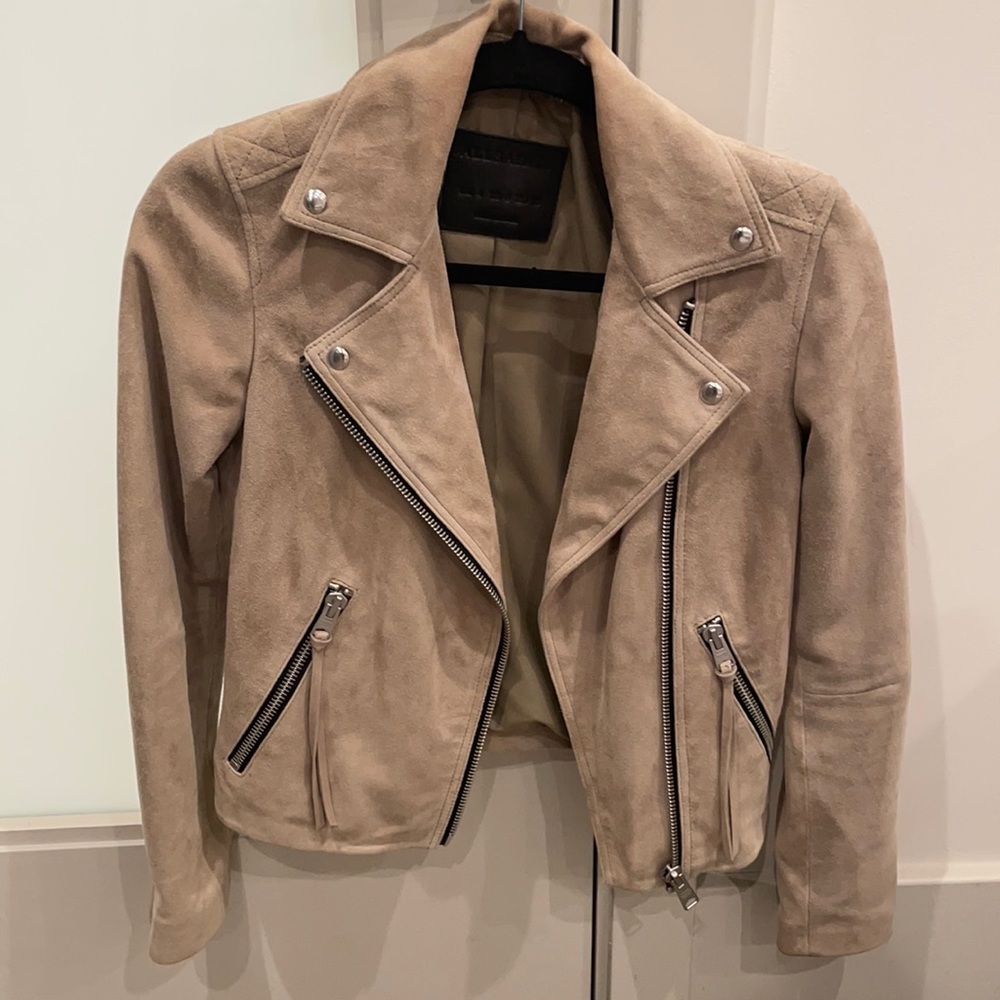 All Saints Women’s Dalby Suede Biker Jacket